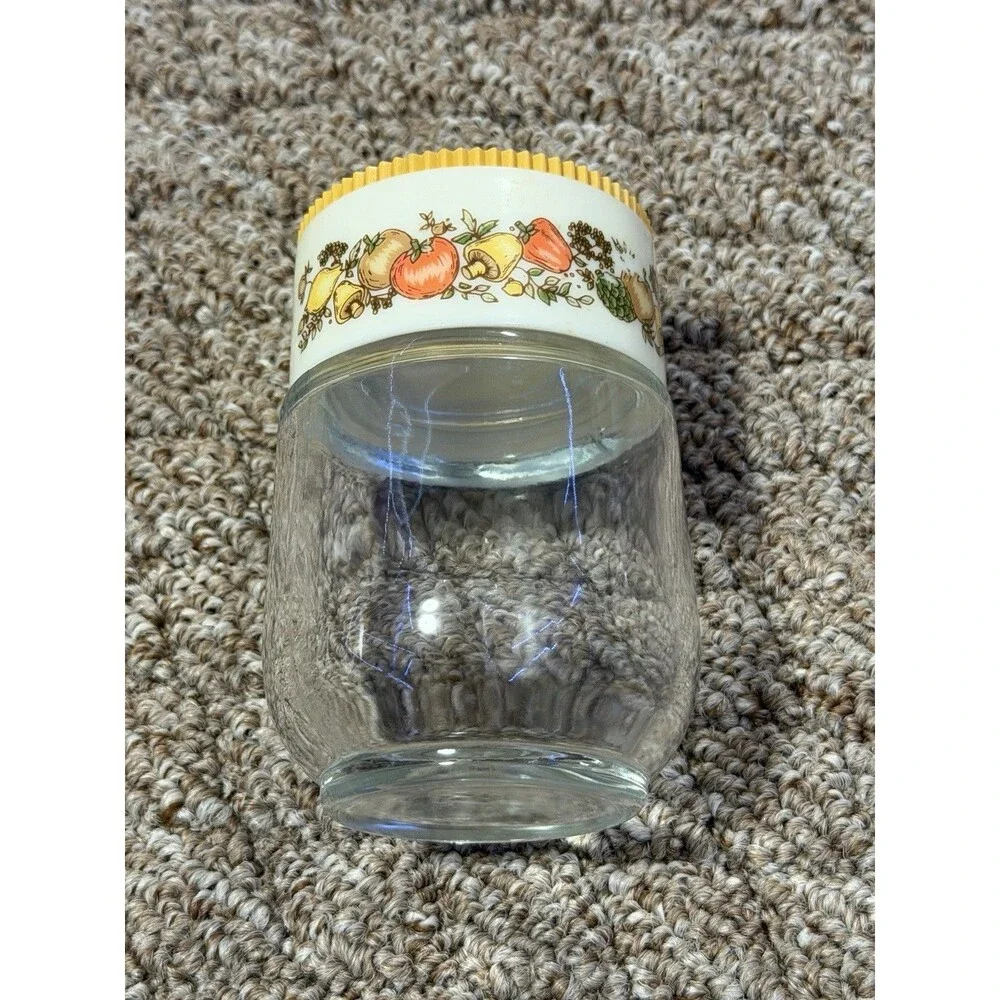 Vintage Anchor Hocking Spice of Life Glass Shaker Jar Yellow Lid 1970s